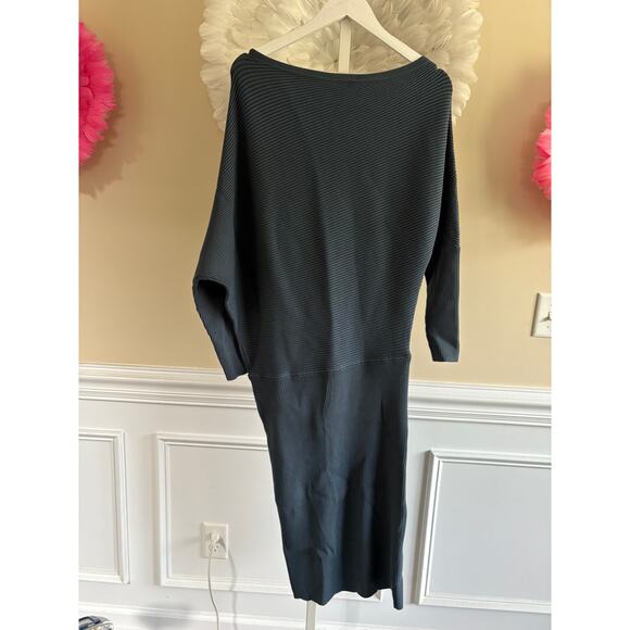 REISS LARA DRAPE KNITTED BODYCON TEAL SIZE L NWT - Picture 3 of 5